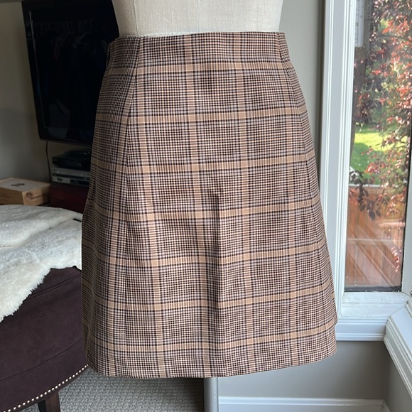 Babaton Modern Mini Skirt Brown Plaid - Picture 2 of 4